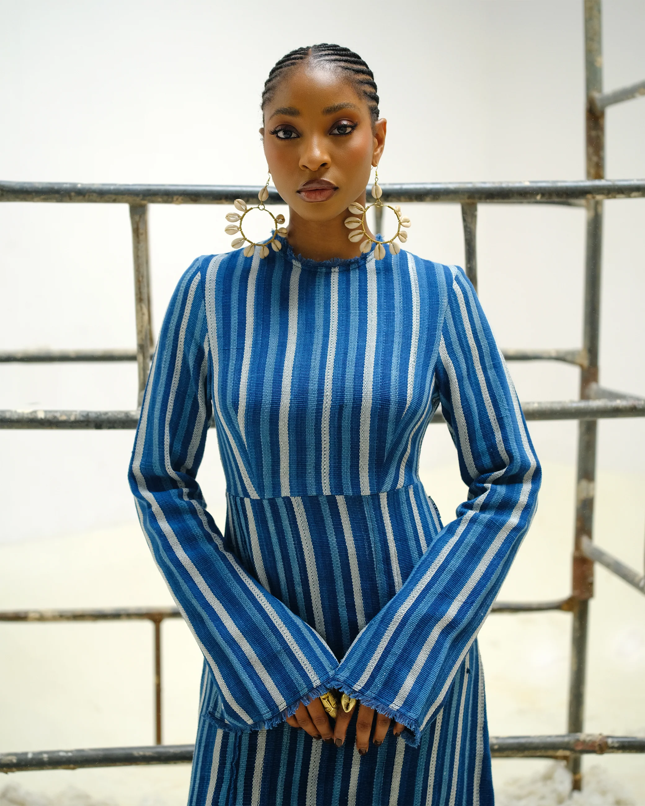 Indigo hand-woven dress